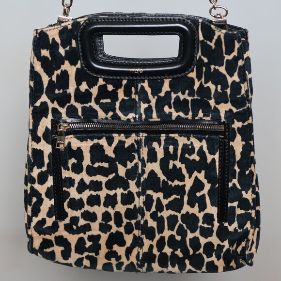 RARE 🔥- Maje Small Leopard Print Handbag Gold Chain Strap - Picture 4 of 9